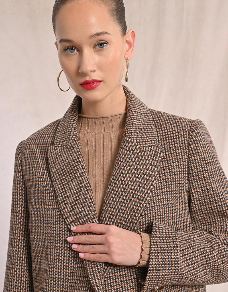 Molly Bracken Lolita Houndstooth Woven Blazer
