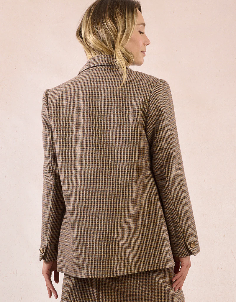 Molly Bracken Lolita Houndstooth Woven Blazer