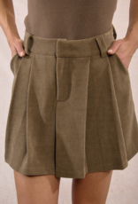 Molly Bracken Eliana Khaki Skirt with Hidden Shorts