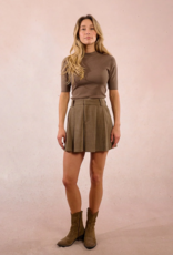 Molly Bracken Eliana Khaki Skirt with Hidden Shorts
