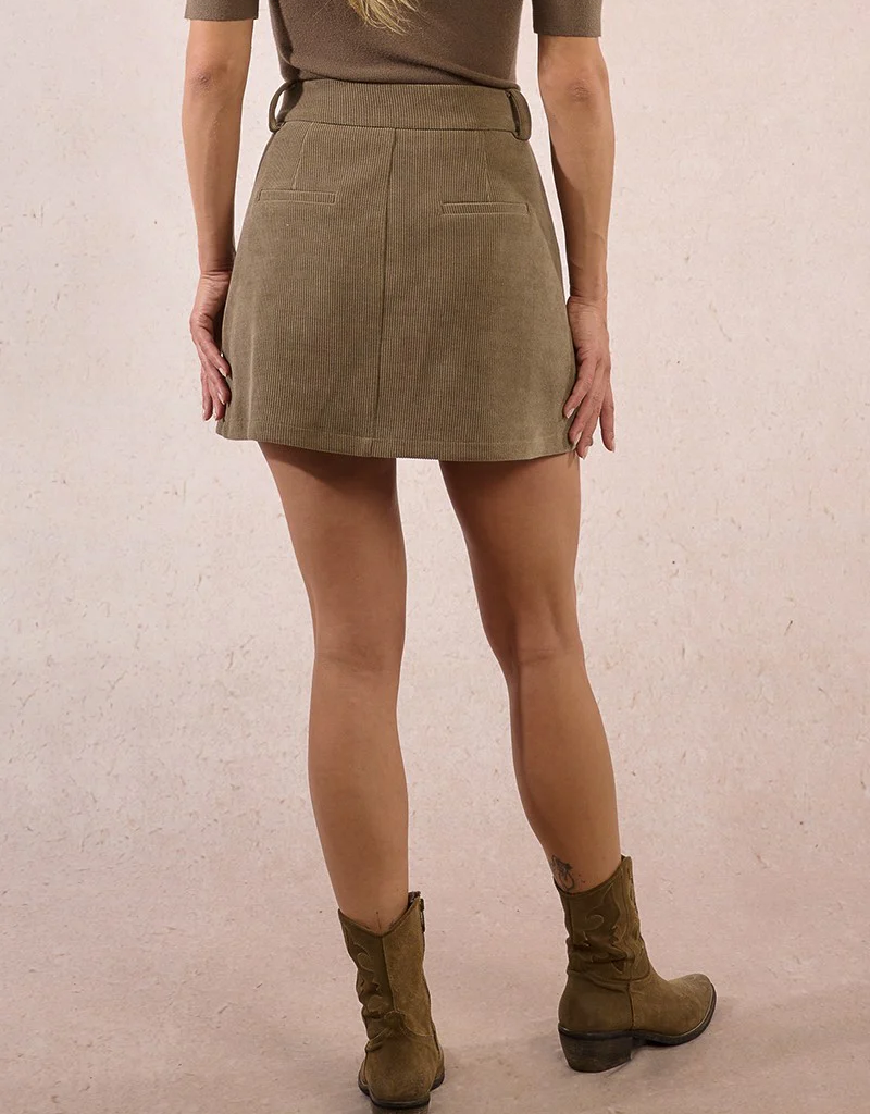 Molly Bracken Eliana Khaki Skirt with Hidden Shorts