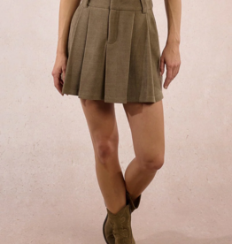 Molly Bracken Eliana Khaki Skirt with Hidden Shorts