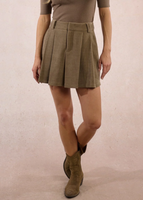 Molly Bracken Eliana Khaki Skirt with Hidden Shorts