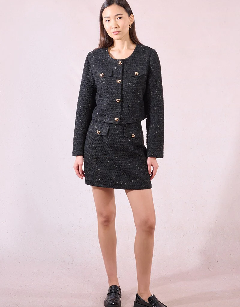 Molly Bracken Gabby Jacket in Black Tweed