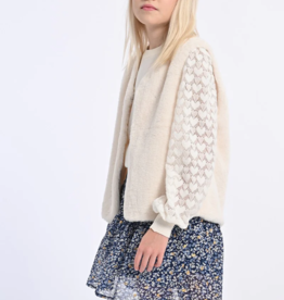 Molly Bracken Kids Roman Girls' Faux Fur Vest in Cream