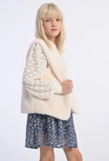 Molly Bracken Kids Roman Girls' Faux Fur Vest in Cream