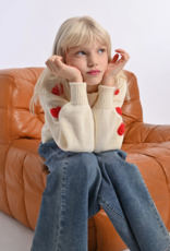 Molly Bracken Kids Dovey Girl's Knit Sweater with Red Hearts