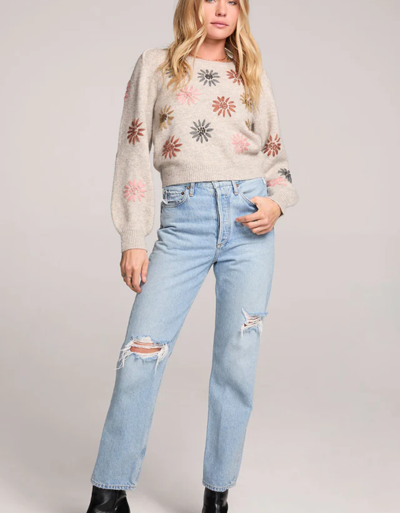 Saltwater Luxe Valeria Sweater with Embroidered Flowers