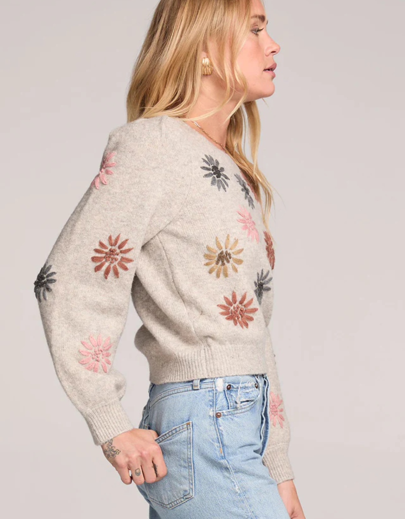 Saltwater Luxe Valeria Sweater with Embroidered Flowers