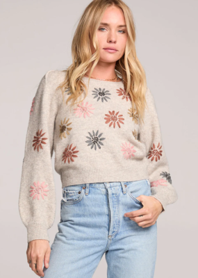 Saltwater Luxe Valeria Sweater with Embroidered Flowers