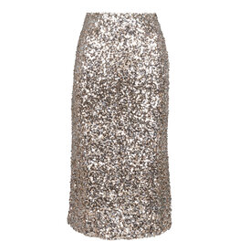 ASTRID Sequin Midi Skirt in Gold