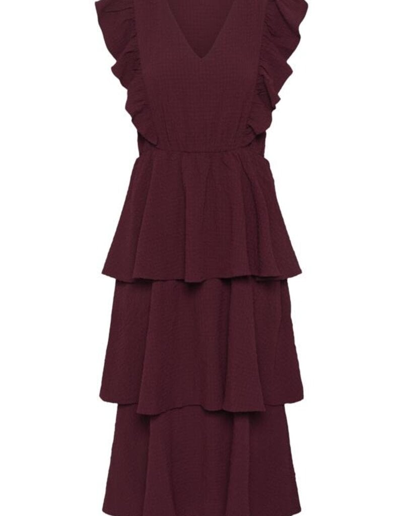 Part Two Tula Textured Midi Dress in Tawny Port
