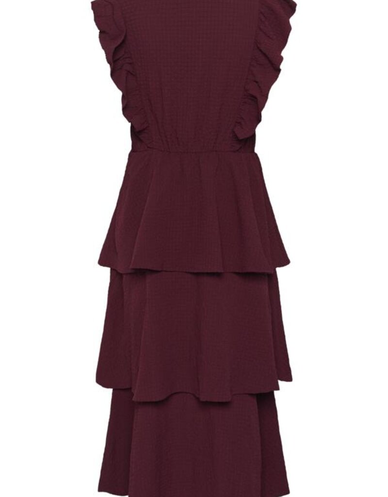 Part Two Tula Textured Midi Dress in Tawny Port