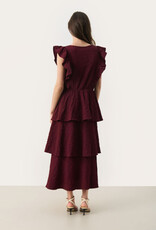 Part Two Tula Textured Midi Dress in Tawny Port