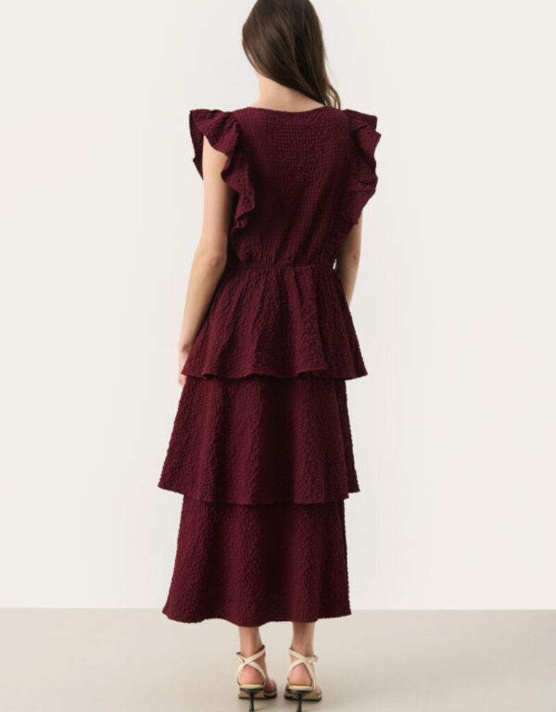 Part Two Tula Textured Midi Dress in Tawny Port