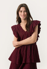 Part Two Tula Textured Midi Dress in Tawny Port