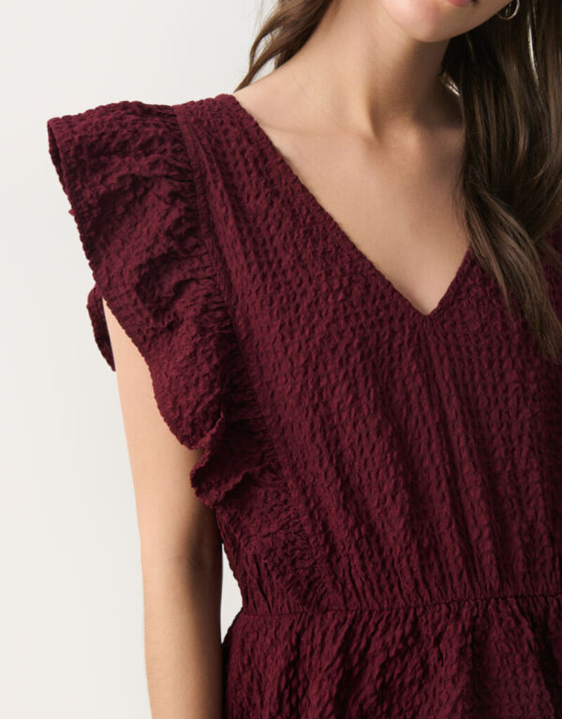 Part Two Tula Textured Midi Dress in Tawny Port