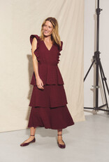 Part Two Tula Textured Midi Dress in Tawny Port