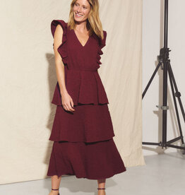 Part Two Tula Textured Midi Dress in Tawny Port