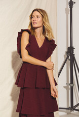 Part Two Tula Textured Midi Dress in Tawny Port
