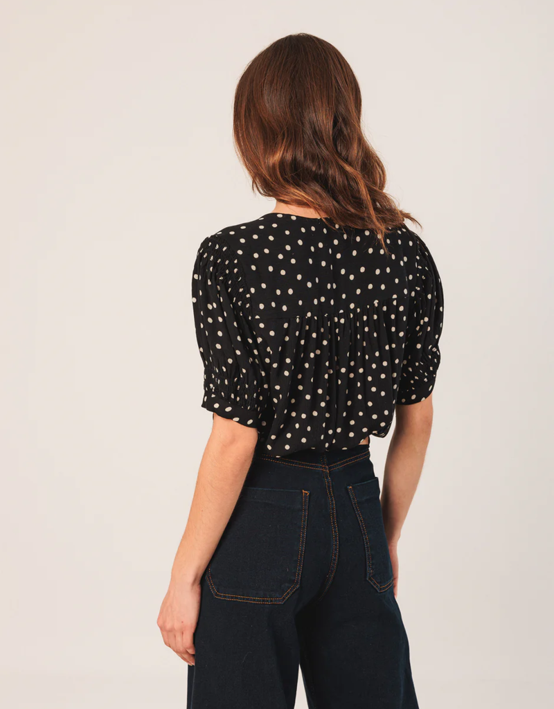 Indi and Cold Olandria Shirt in Black Polkadot