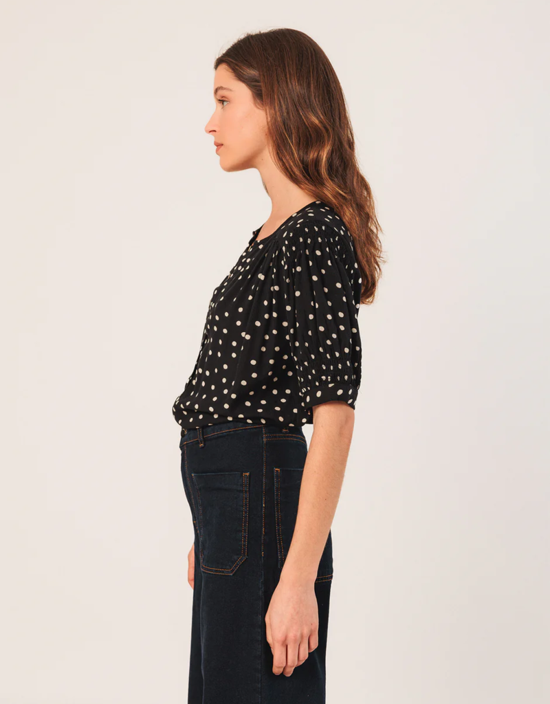 Indi and Cold Olandria Shirt in Black Polkadot
