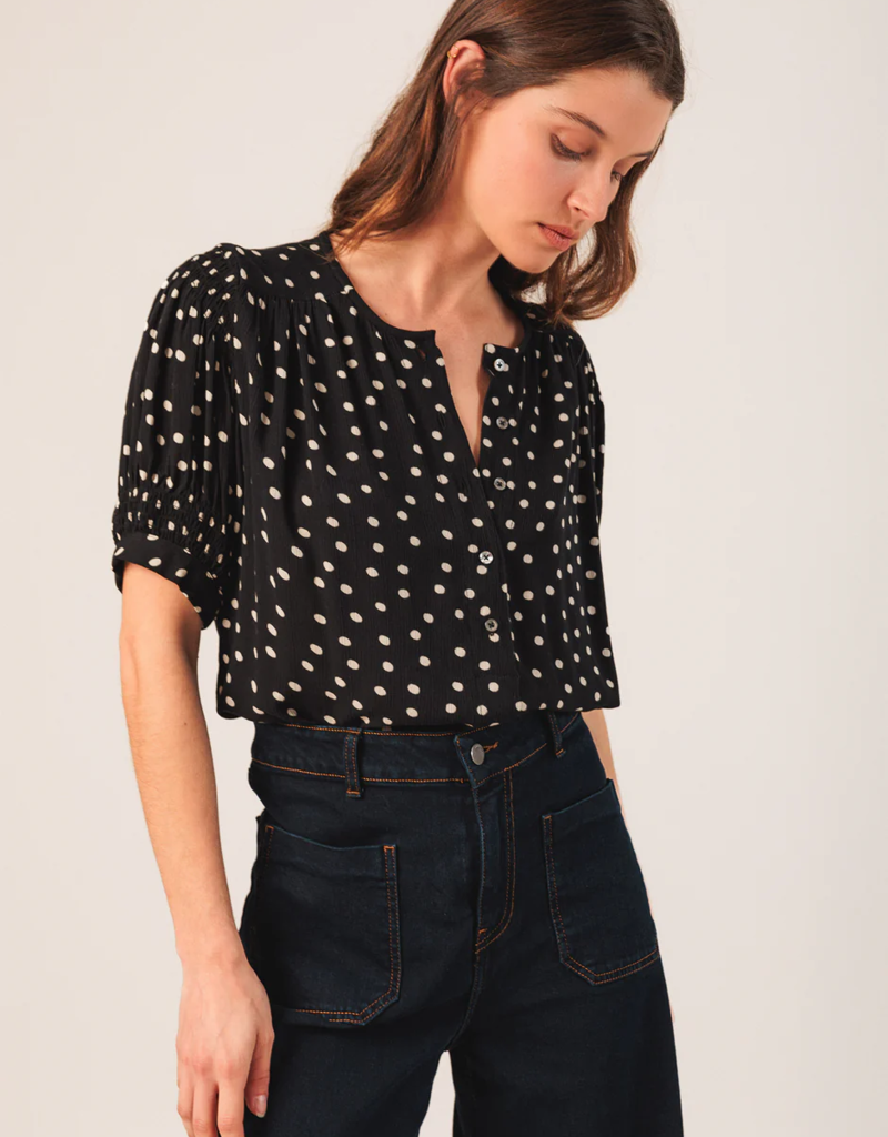 Indi and Cold Olandria Shirt in Black Polkadot
