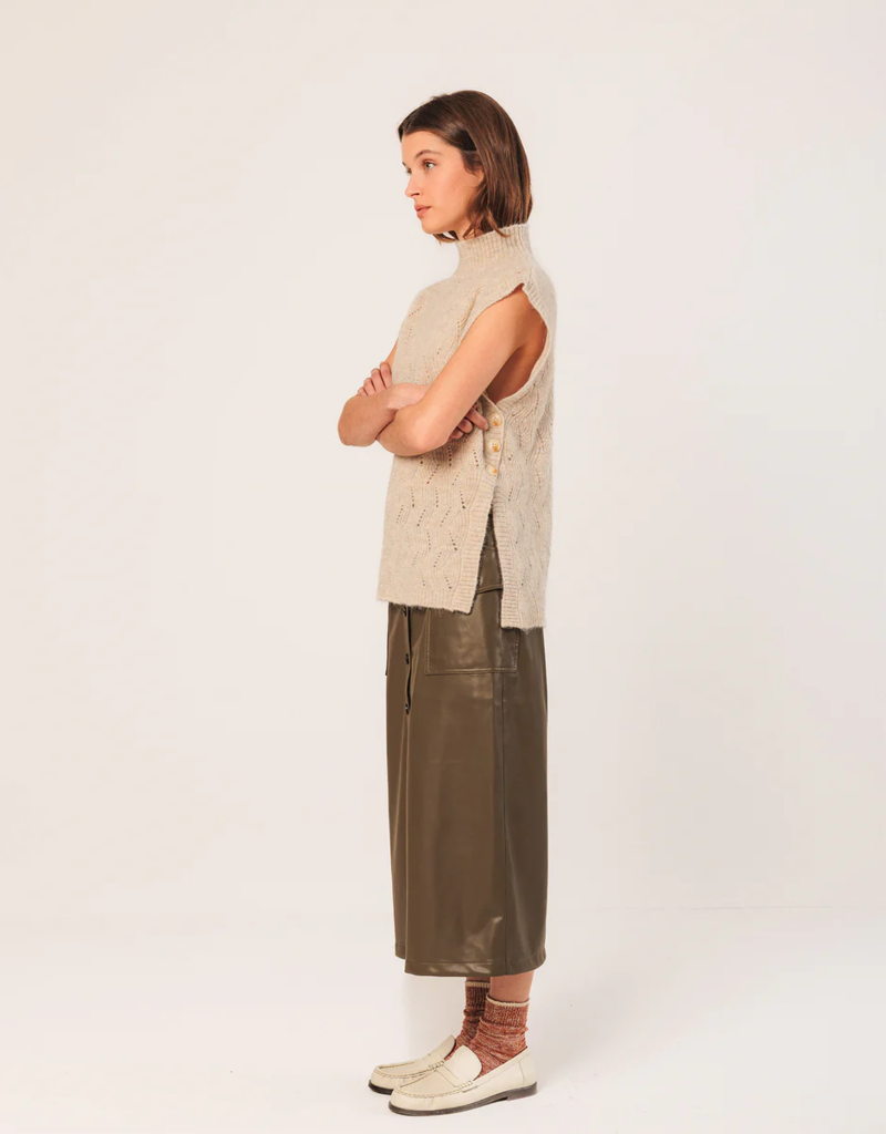 Indi and Cold Caspian Knit Vest in Cream