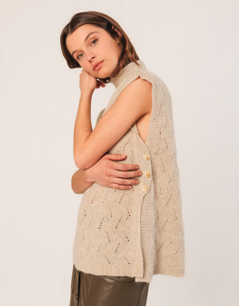 Indi and Cold Caspian Knit Vest in Cream