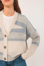 Indi and Cold Zephyr Cardigan in Azul Check