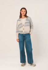 Indi and Cold Zephyr Cardigan in Azul Check
