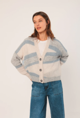 Indi and Cold Zephyr Cardigan in Azul Check