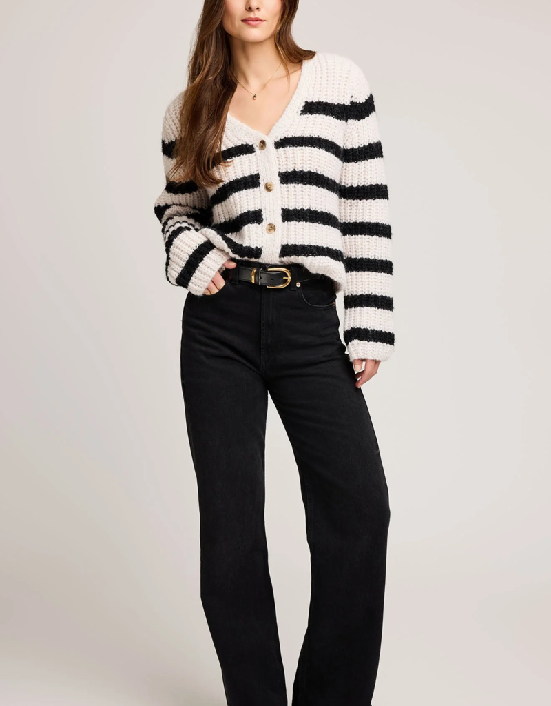 Gentle Fawn Melanie Cardigan in Black Stripe