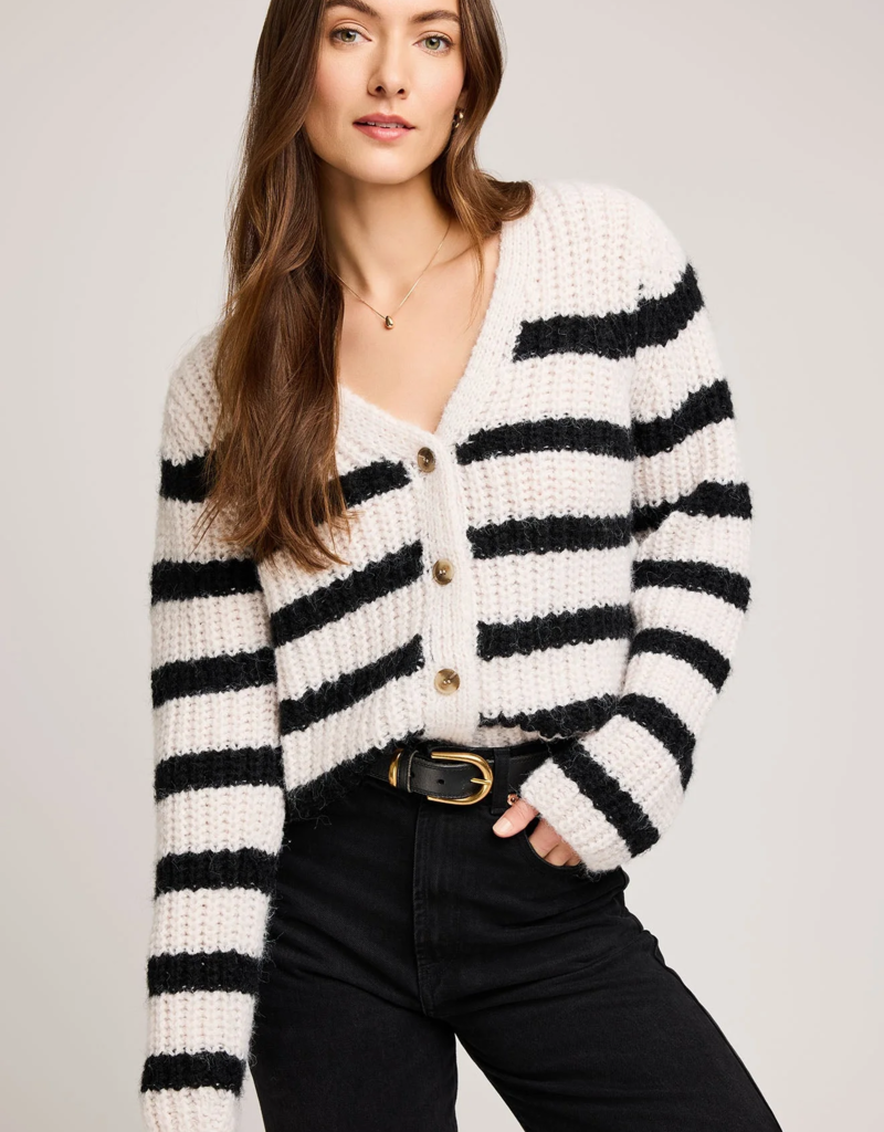Gentle Fawn Melanie Cardigan in Black Stripe