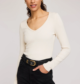 Gentle Fawn Petra Ribbed Top in Ecru