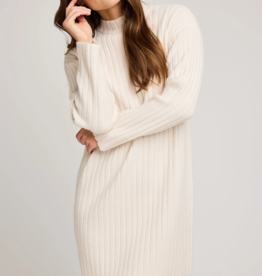 Gentle Fawn Yvette Ribbed Knit Dress in Cream