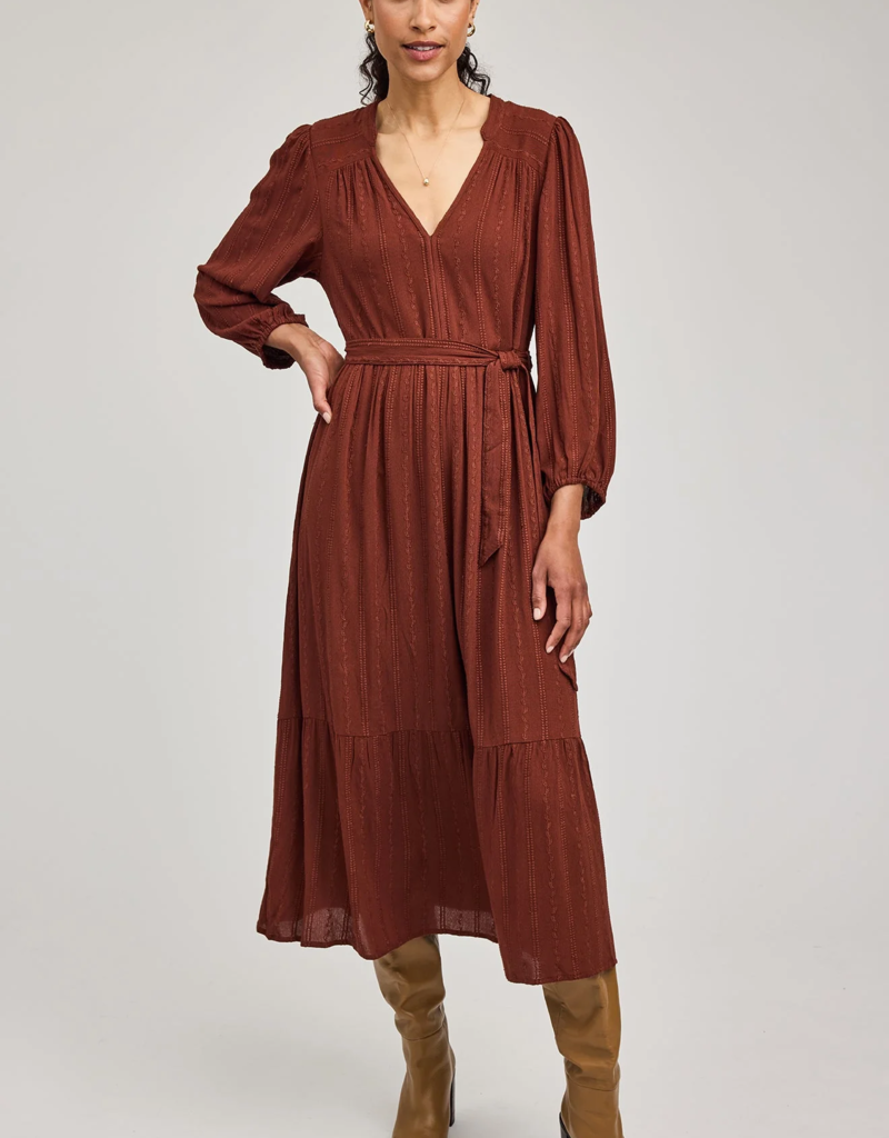 Gentle Fawn Monroe Midi Dress in Maghogany