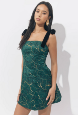 Adelyn Rae Hannah Burnout Shoulder Tie Flared Mini Dress