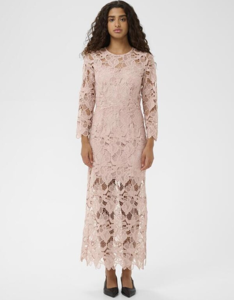 InWear Aimee Long Lace Dress in Blush Pink