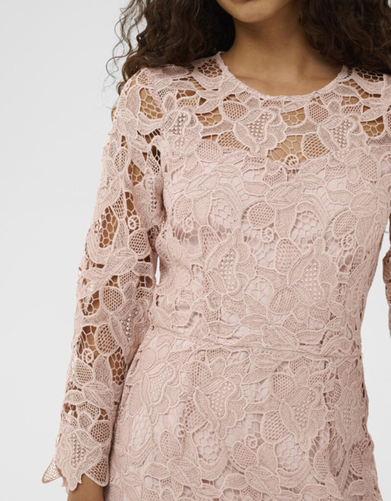 InWear Aimee Long Lace Dress in Blush Pink