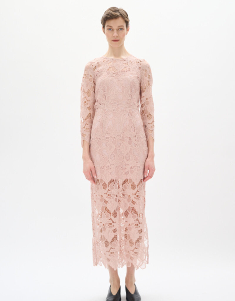 InWear Aimee Long Lace Dress in Blush Pink