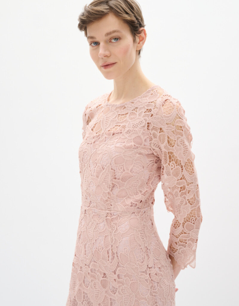 InWear Aimee Long Lace Dress in Blush Pink