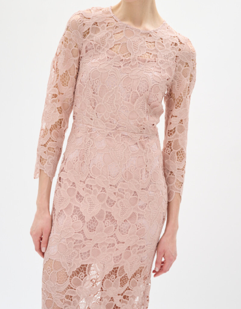 InWear Aimee Long Lace Dress in Blush Pink