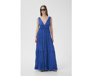 blue textured maxi dress Blue TEXTURED PONTI-DI-ROMA DRESS | Dress main image 0