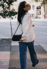 Brunette the Label Irish Cable Knit Oversized Sweater In Cream