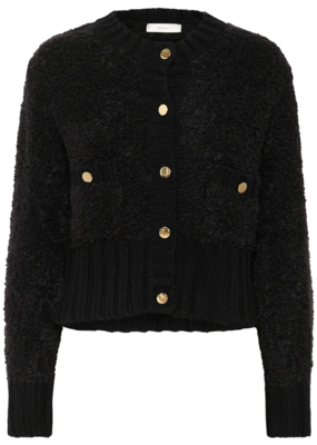 InWear Guo Fuzzy Cardigan in Black