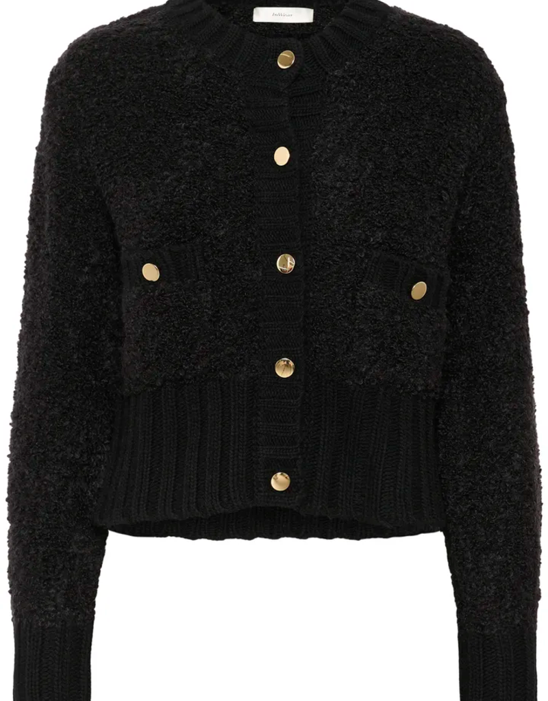 InWear Guo Fuzzy Cardigan in Black