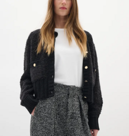 InWear Guo Fuzzy Cardigan in Black
