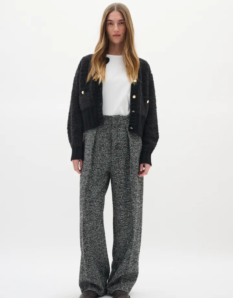 InWear Guo Fuzzy Cardigan in Black