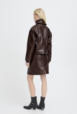 B.Young Daina Faux Leather Skirt in Chocolate